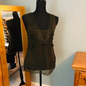 Khaki lace top